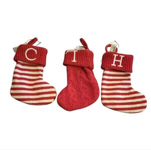 Nordstrom C T H‎ Initial Knit Mini Stockings Set of 3 NWT